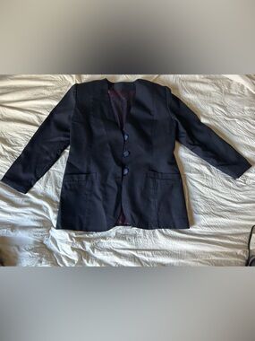 Source Unknown Black Women's Blazer with Button Front